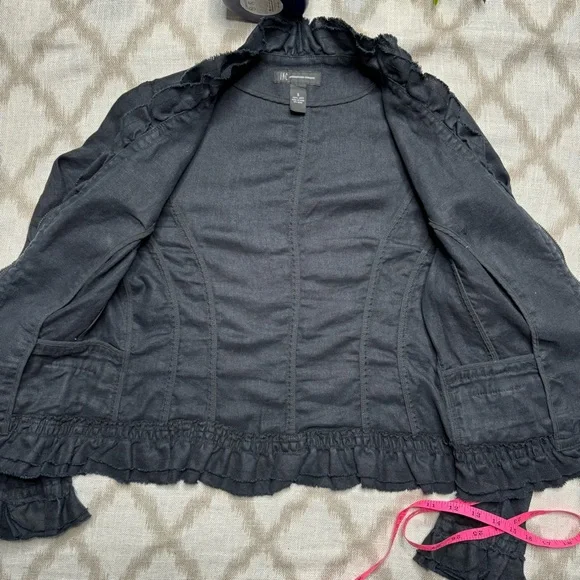 Black cropped linen jacket - Picture 8 of 13